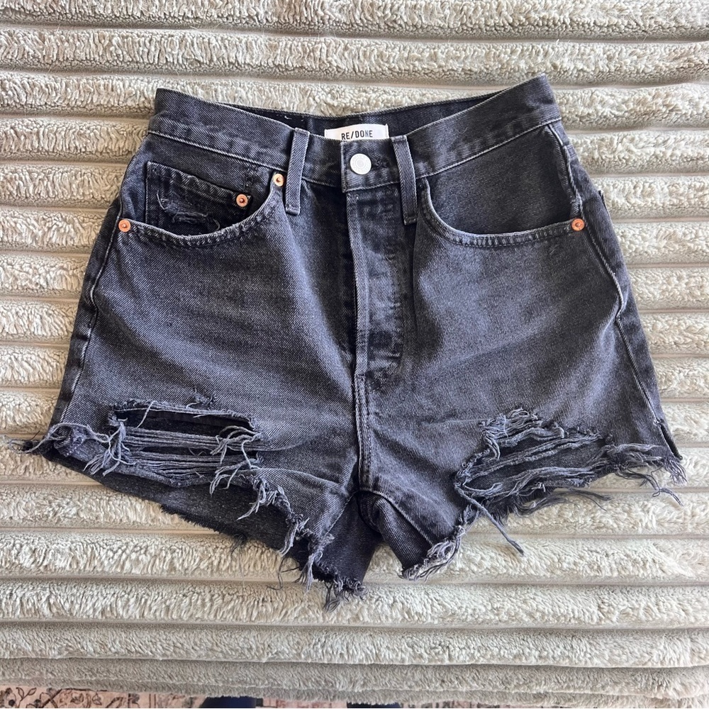 RE/DONE Black Denim Cutoff Shorts | Like New Condition | 26